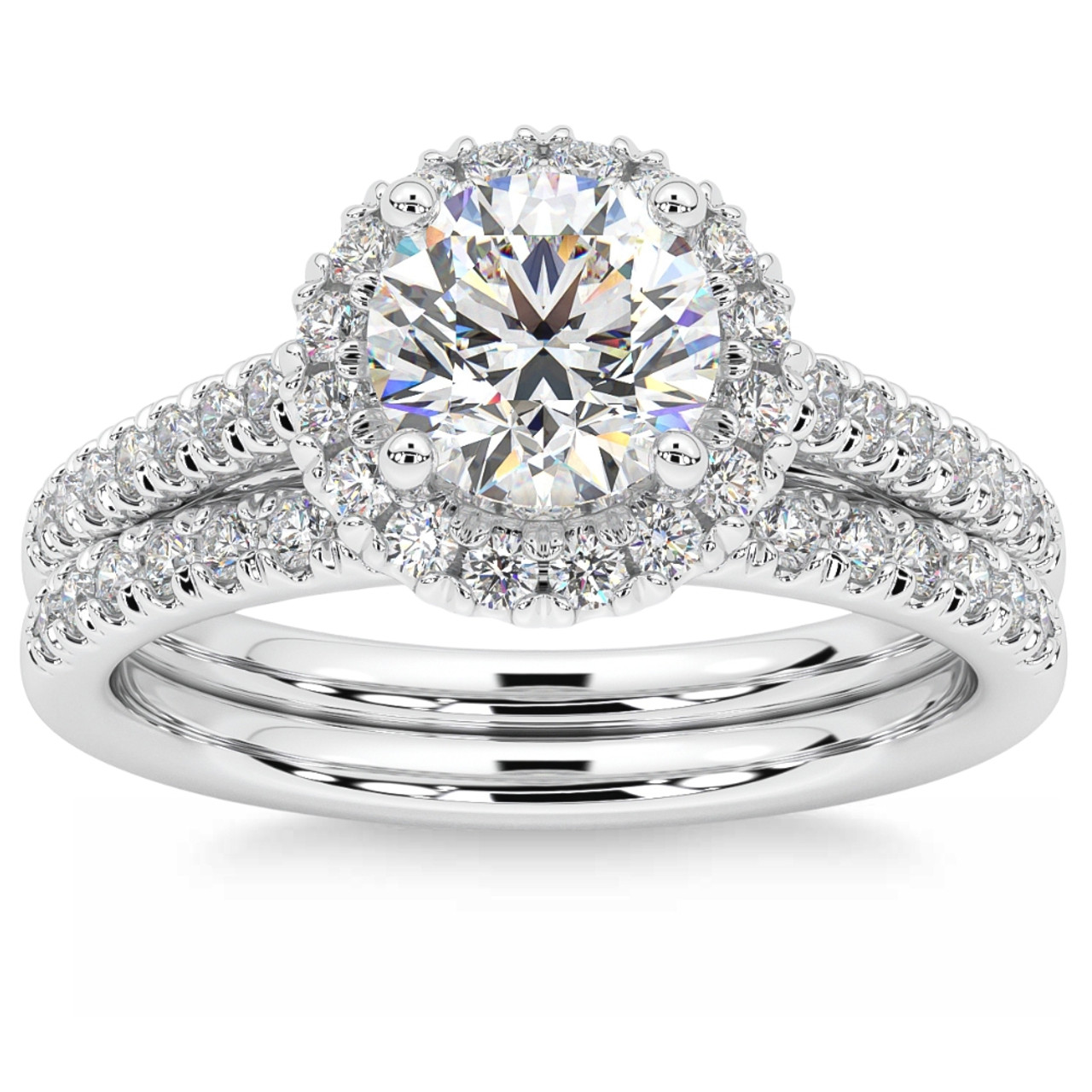 Empire Jewel 2 Ct Round Cut Diamond Rings - 14K White Gold Over Rings - Simple Gorgeous Anniversary Gifts for Women's - Silver Beautiful Special Occasion Rings for Her - Promise Ring for Girlfriend